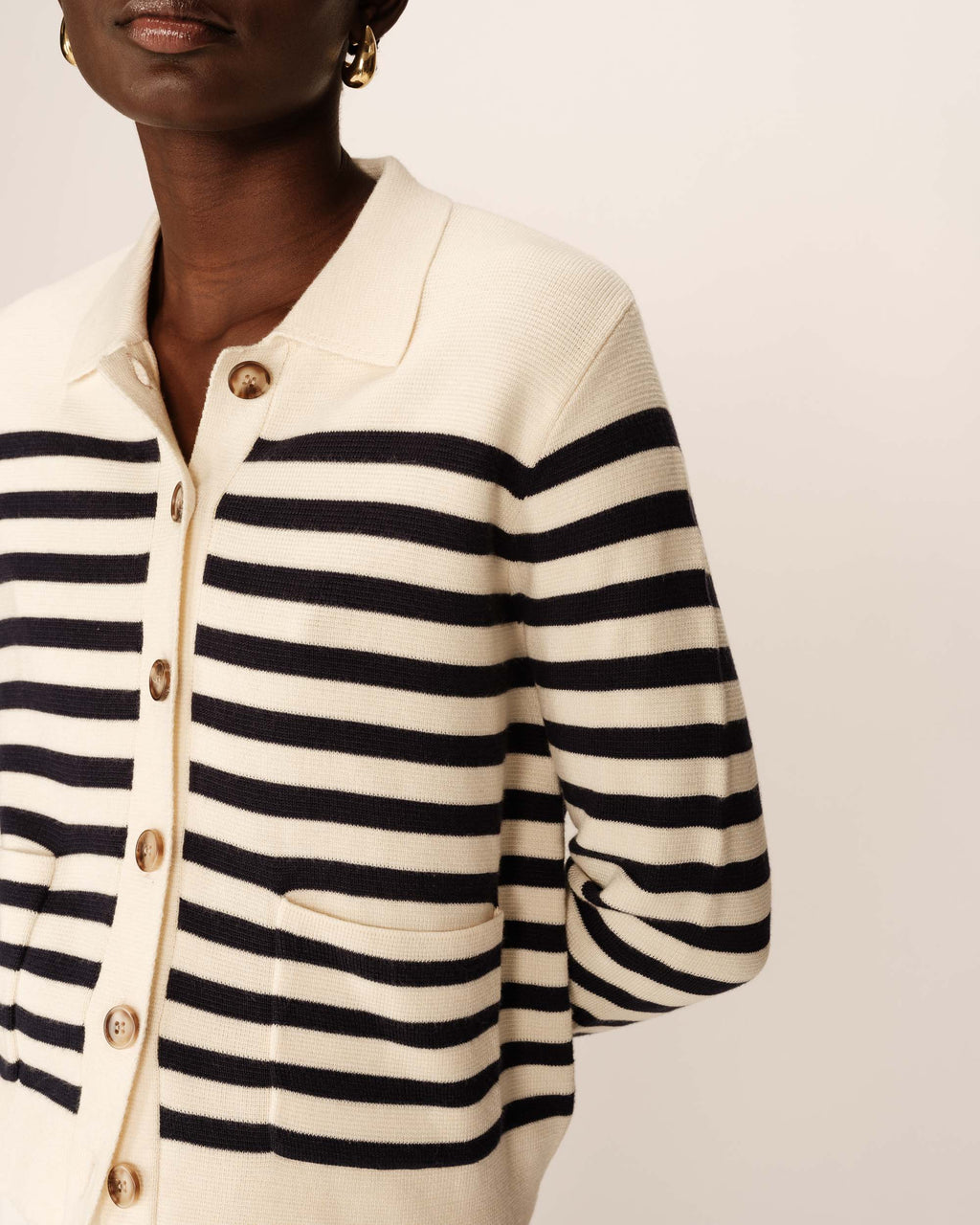 Cardigan Pam - Rayures Ecru
