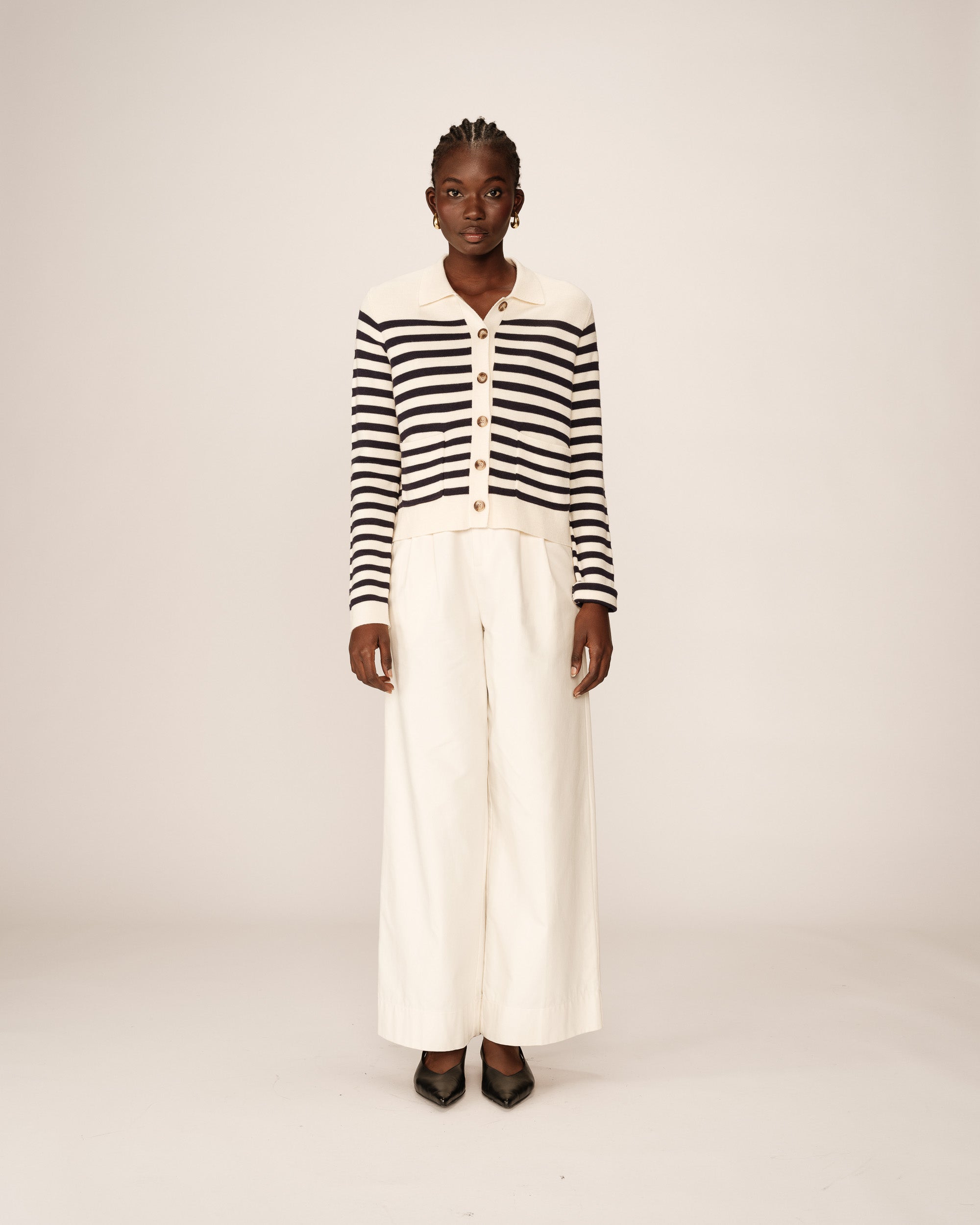 Cardigan Pam - Rayures Ecru