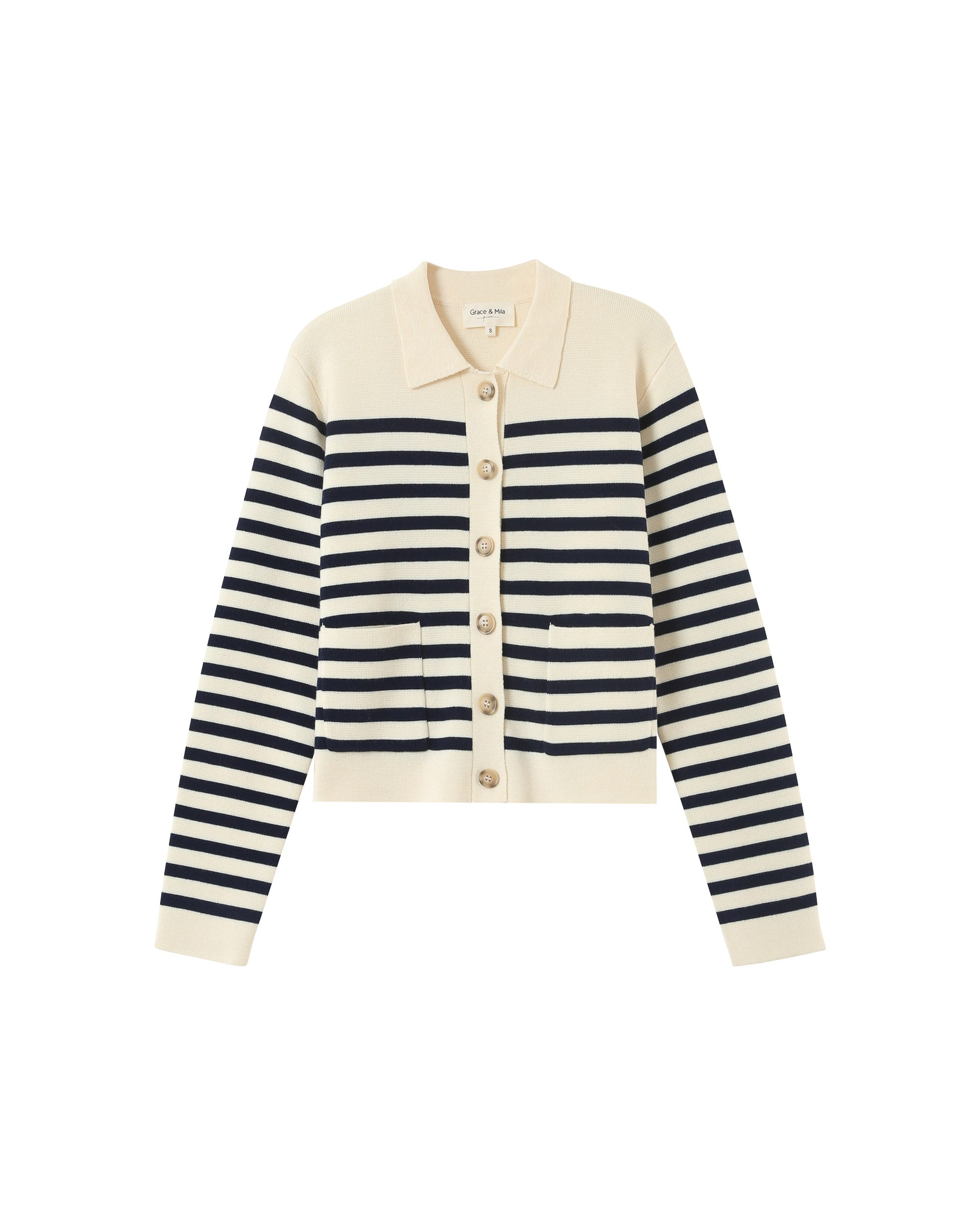 Cardigan Pam - Rayures Ecru