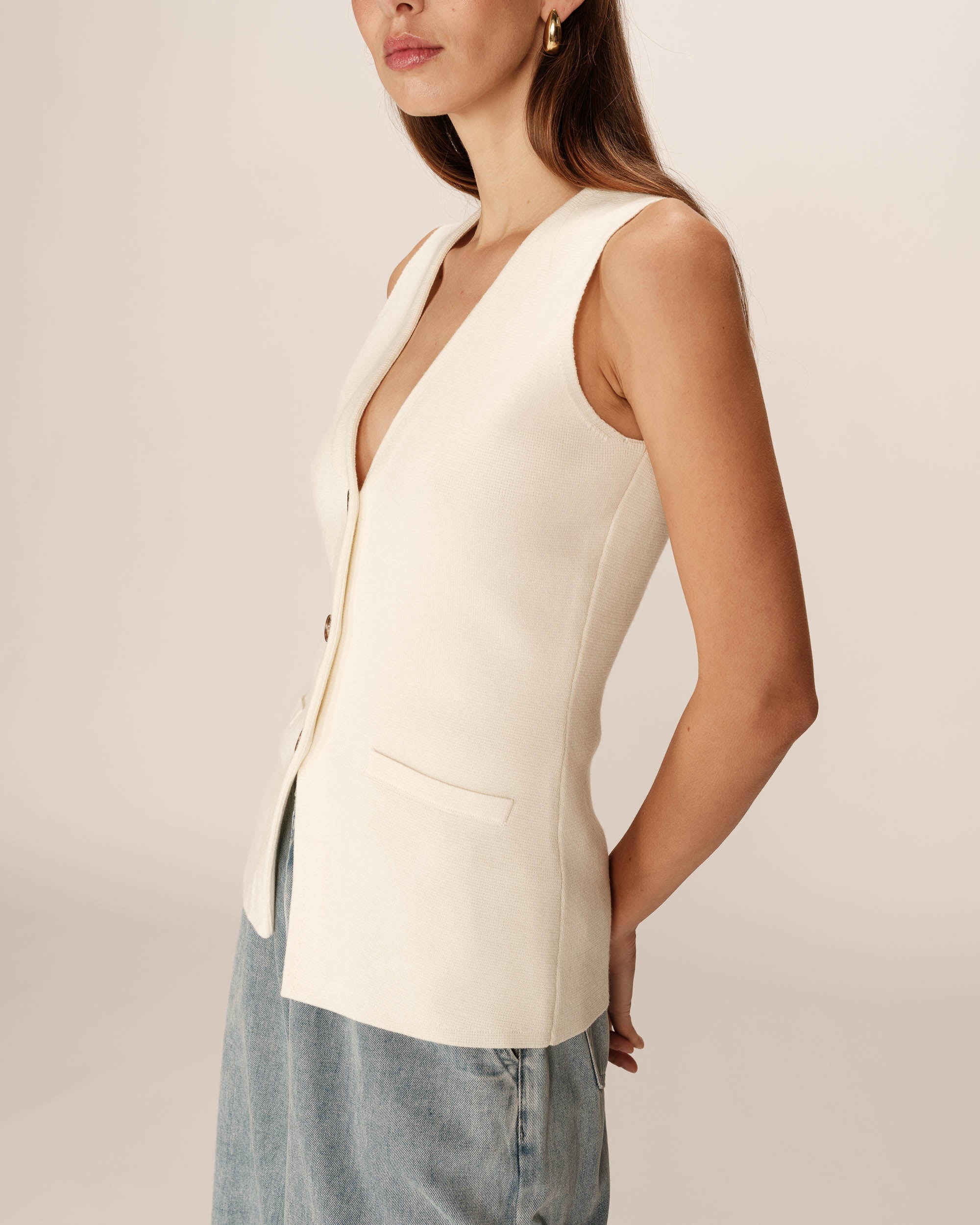 Gilet Panama - Ecru