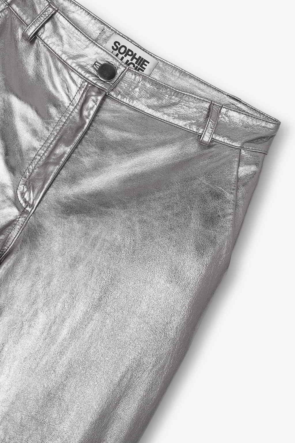 Pantalon Pete Cuir Argenté