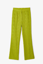 Pantalon Sixties Crop Jacquard Rustique Pistache