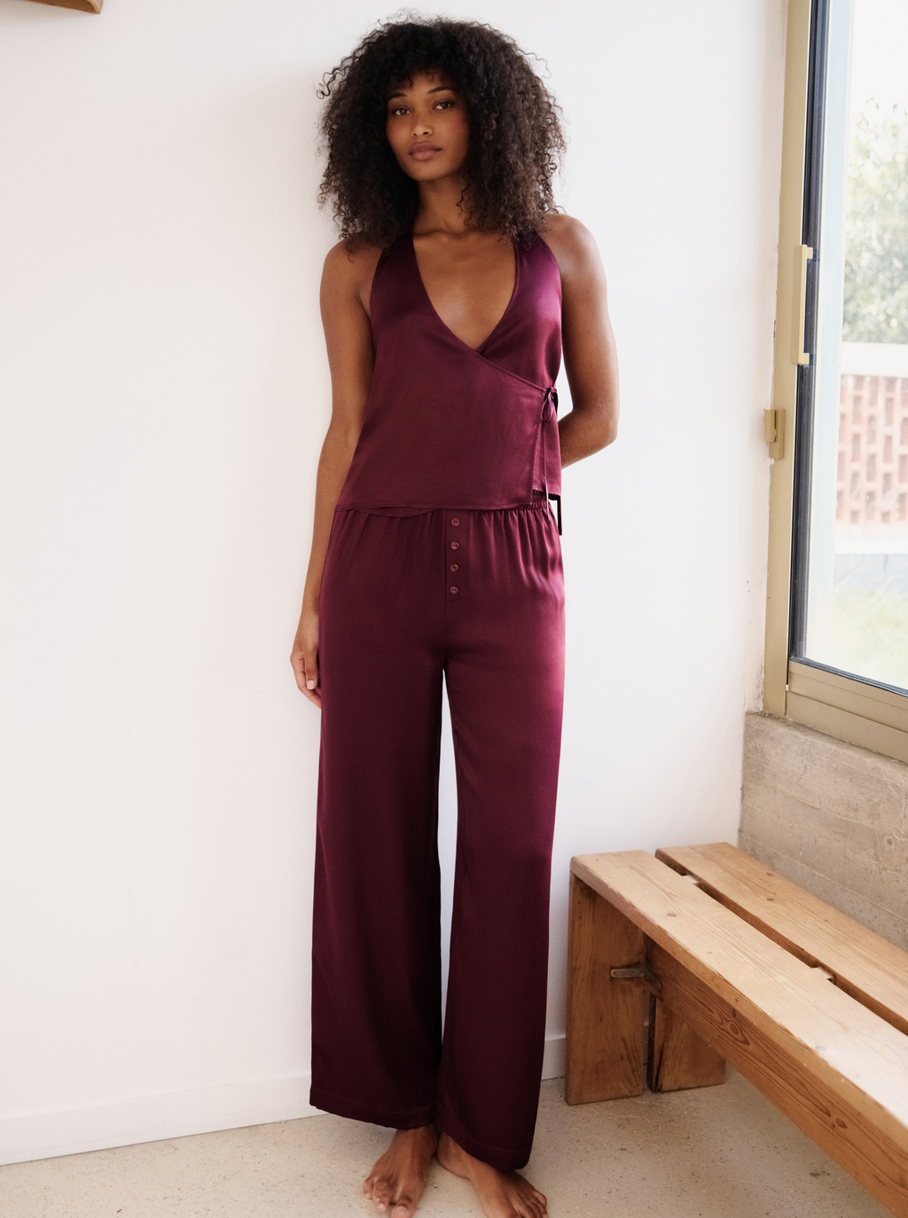 Pantalon Silky Wine