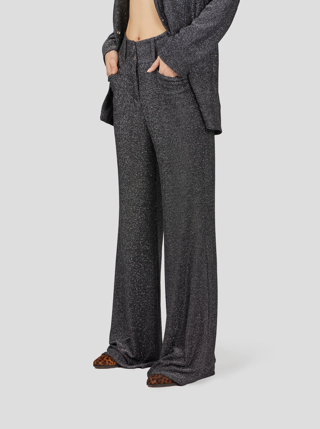 Pantalon Robin En Tricot Argenté Constellation