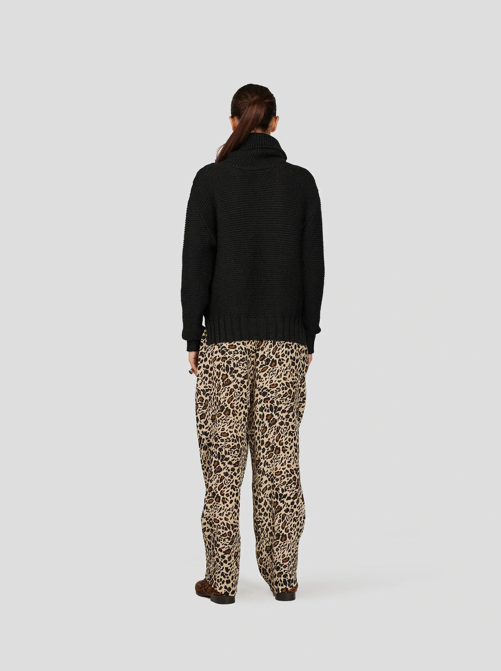 Pantalon Sakis À Imprimé Léopard Soyeux