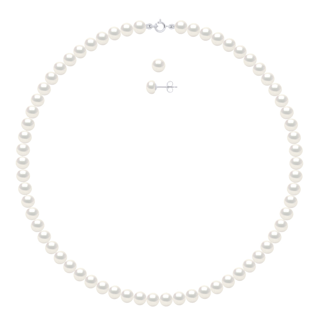 Parure - Collier Et Boucles D'Oreilles Perles De Culture