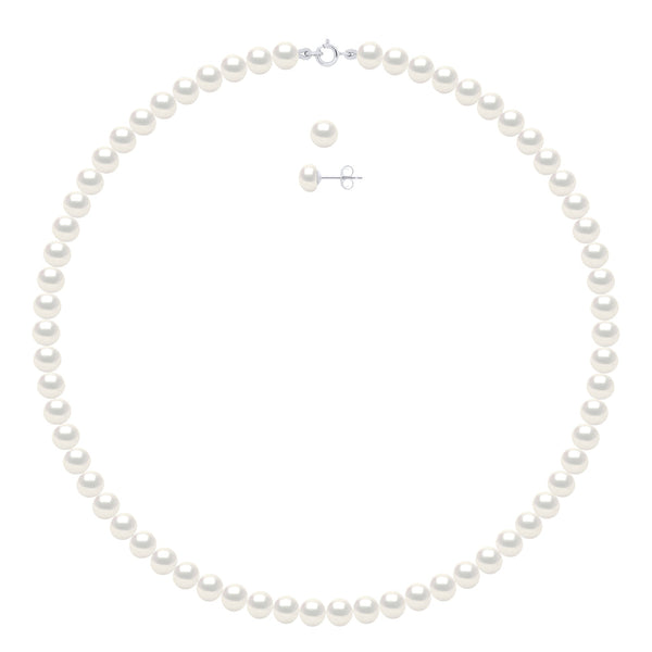 Parure - Collier Et Boucles D'Oreilles Perles De Culture