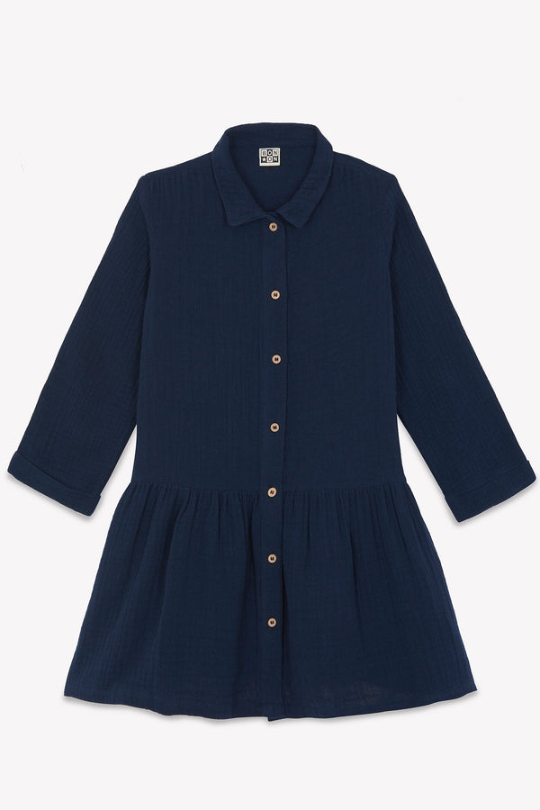 Robe - Rafia Bleue En Double