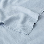 Drap Plat En Lin Lavé 190G/M² - Bleu Glacier