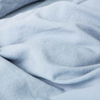 Drap Plat En Lin Lavé 190G/M² - Bleu Glacier
