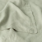 Drap Plat En Lin Lavé 190G/M² - Vert Sauge