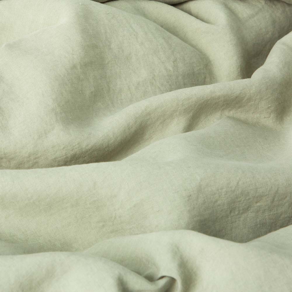 Drap Housse En Lin Lavé 190G/M² - Vert Sauge