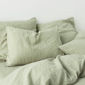 2 Taies D'Oreiller En Lin Lavé 190G/M² - Vert Sauge
