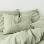 2 Taies D'Oreiller En Lin Lavé 190G/M² - Vert Sauge