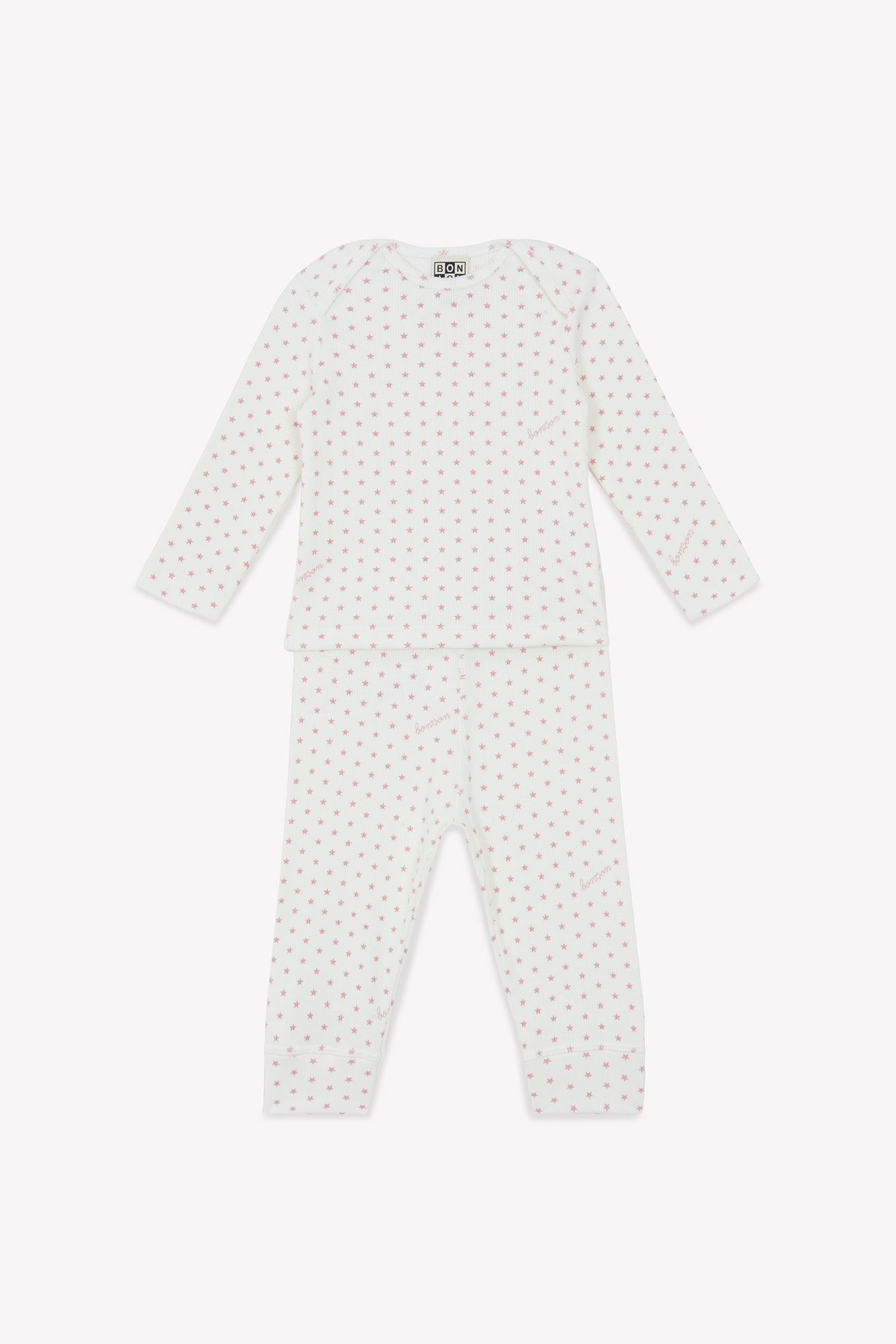 Ensemble - Pyjama 2 Pièces Rose Bébé Imprimé Étoiles