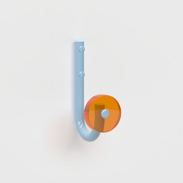 Patère Bleu Ciel - Orange