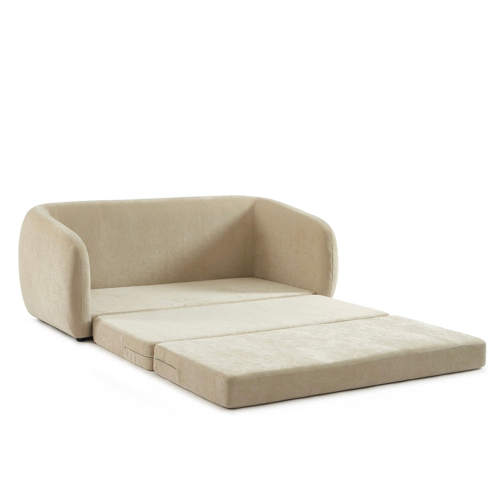Paz - Canapé Droit 2 Places - Tissu Chenille Beige