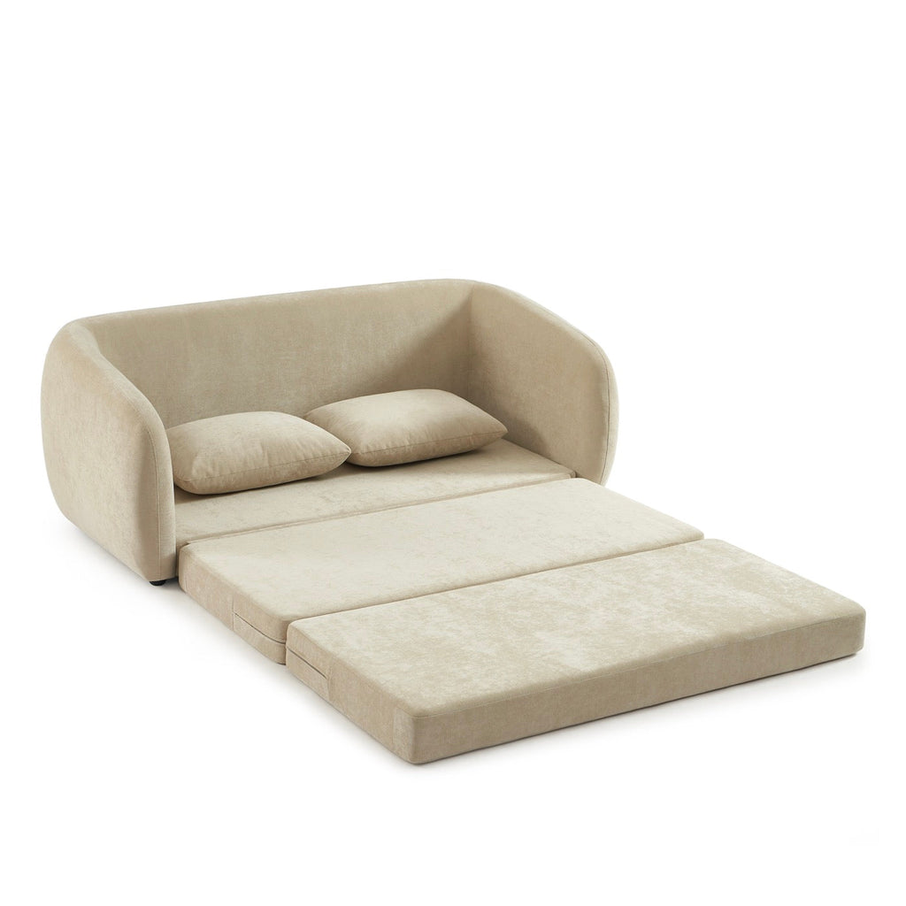Paz - Canapé Droit 2 Places - Tissu Chenille Beige