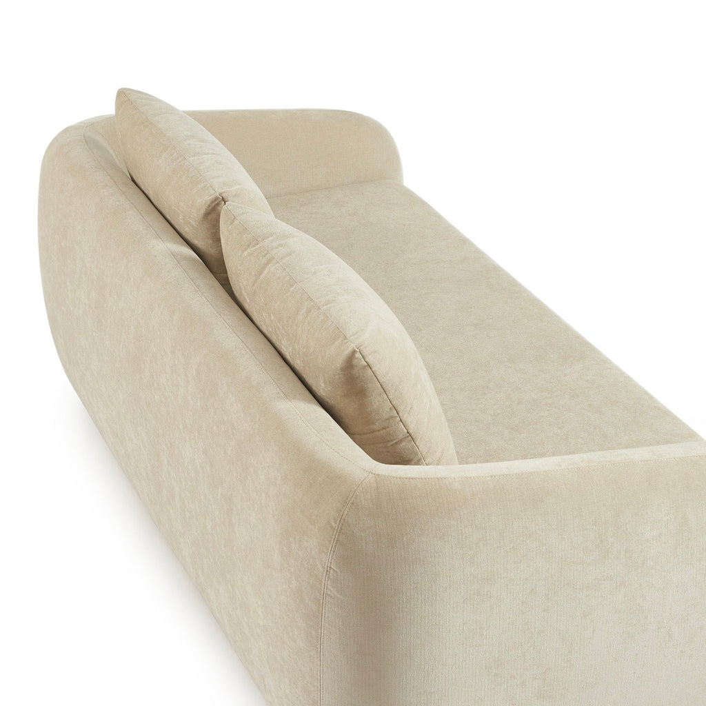 Paz - Canapé Droit 2 Places - Tissu Chenille Beige