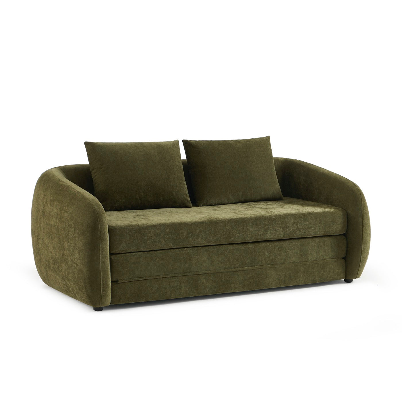 Paz - Canapé Droit 2 Places - Tissu Chenille Vert