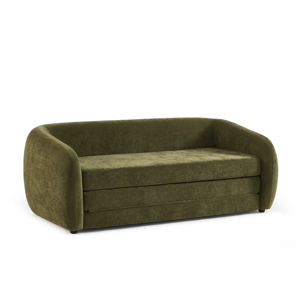 Paz - Canapé Droit 2 Places - Tissu Chenille Vert