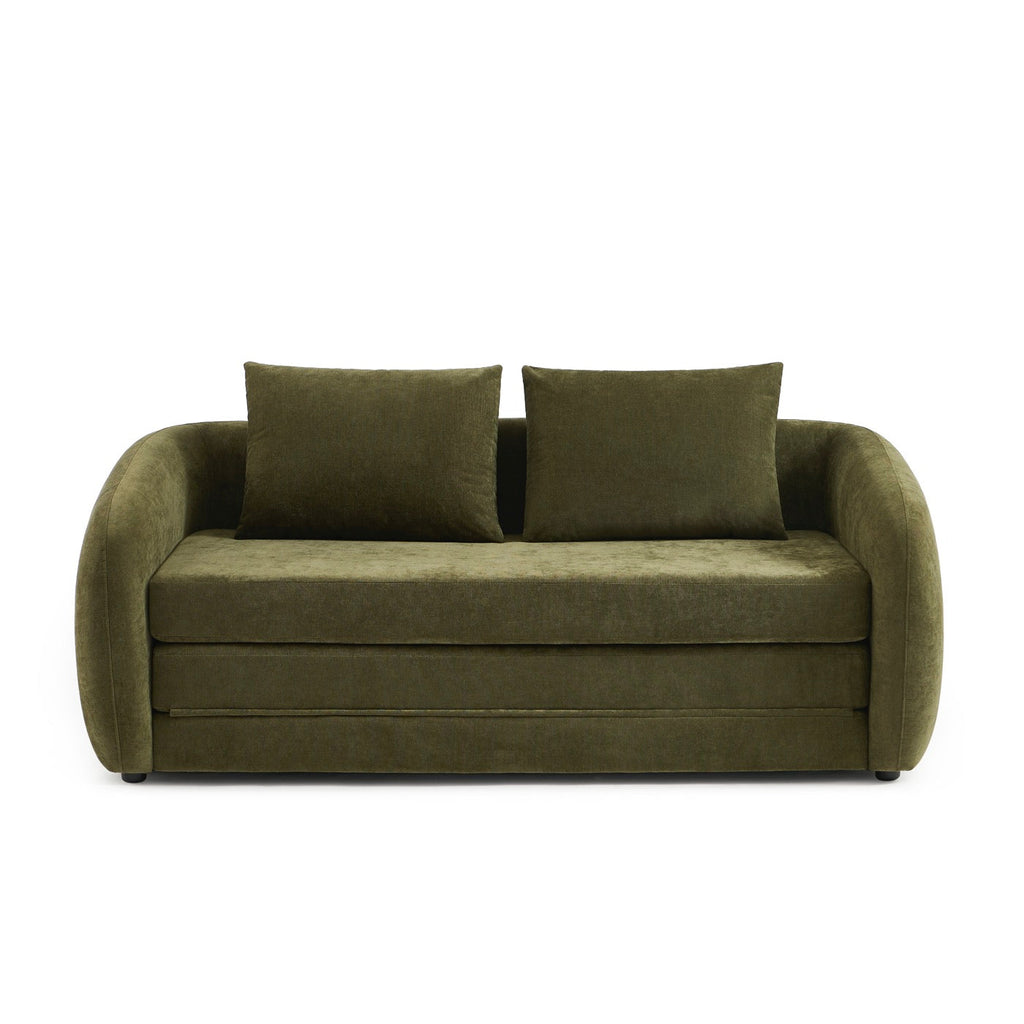 Paz - Canapé Droit 2 Places - Tissu Chenille Vert