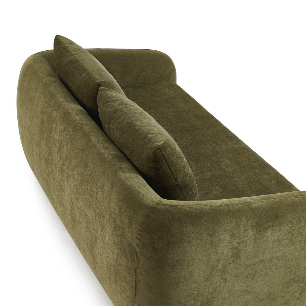 Paz - Canapé Droit 2 Places - Tissu Chenille Vert