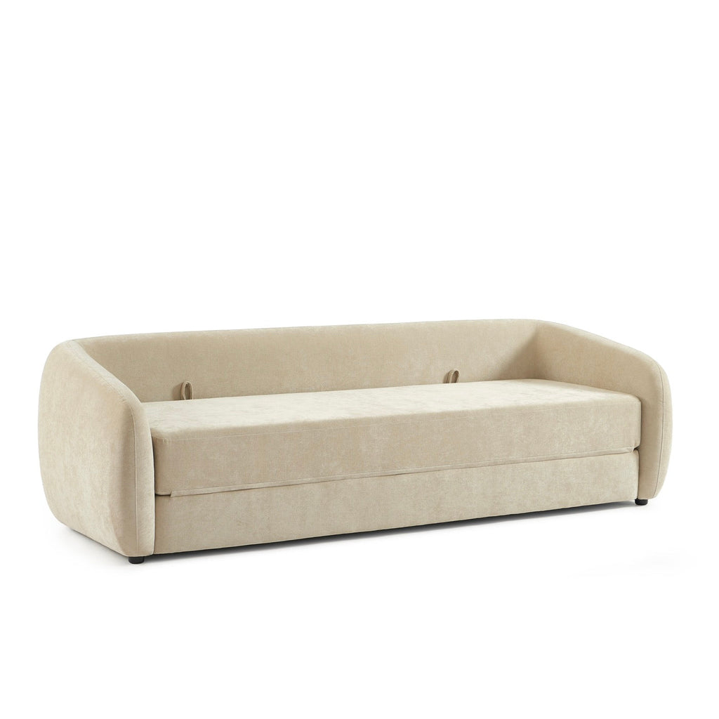 Paz - Canapé Droit 3 Places - Tissu Chenille Beige