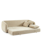 Paz - Canapé Droit 3 Places - Tissu Chenille Beige