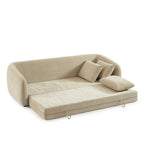 Paz - Canapé Droit 3 Places - Tissu Chenille Beige