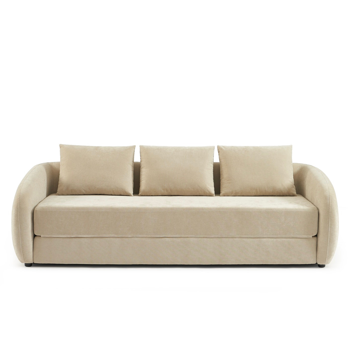 Paz - Canapé Droit 3 Places - Tissu Chenille Beige