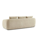 Paz - Canapé Droit 3 Places - Tissu Chenille Beige