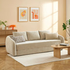 Paz - Canapé Droit 3 Places - Tissu Chenille Beige