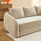 Paz - Canapé Droit 3 Places - Tissu Chenille Beige