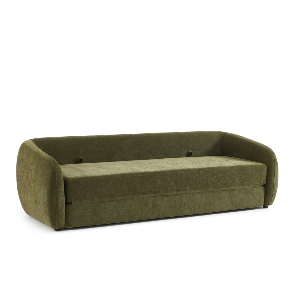 Paz - Canapé Droit 3 Places - Tissu Chenille Vert