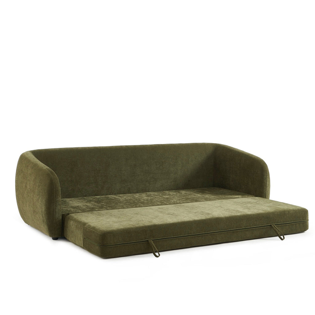 Paz - Canapé Droit 3 Places - Tissu Chenille Vert