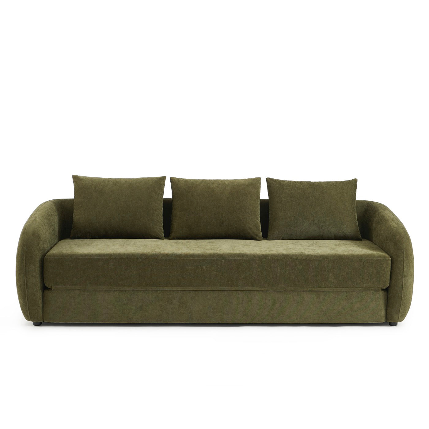 Paz - Canapé Droit 3 Places - Tissu Chenille Vert