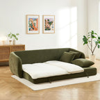 Paz - Canapé Droit 3 Places - Tissu Chenille Vert
