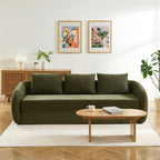 Paz - Canapé Droit 3 Places - Tissu Chenille Vert