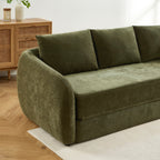 Paz - Canapé Droit 3 Places - Tissu Chenille Vert