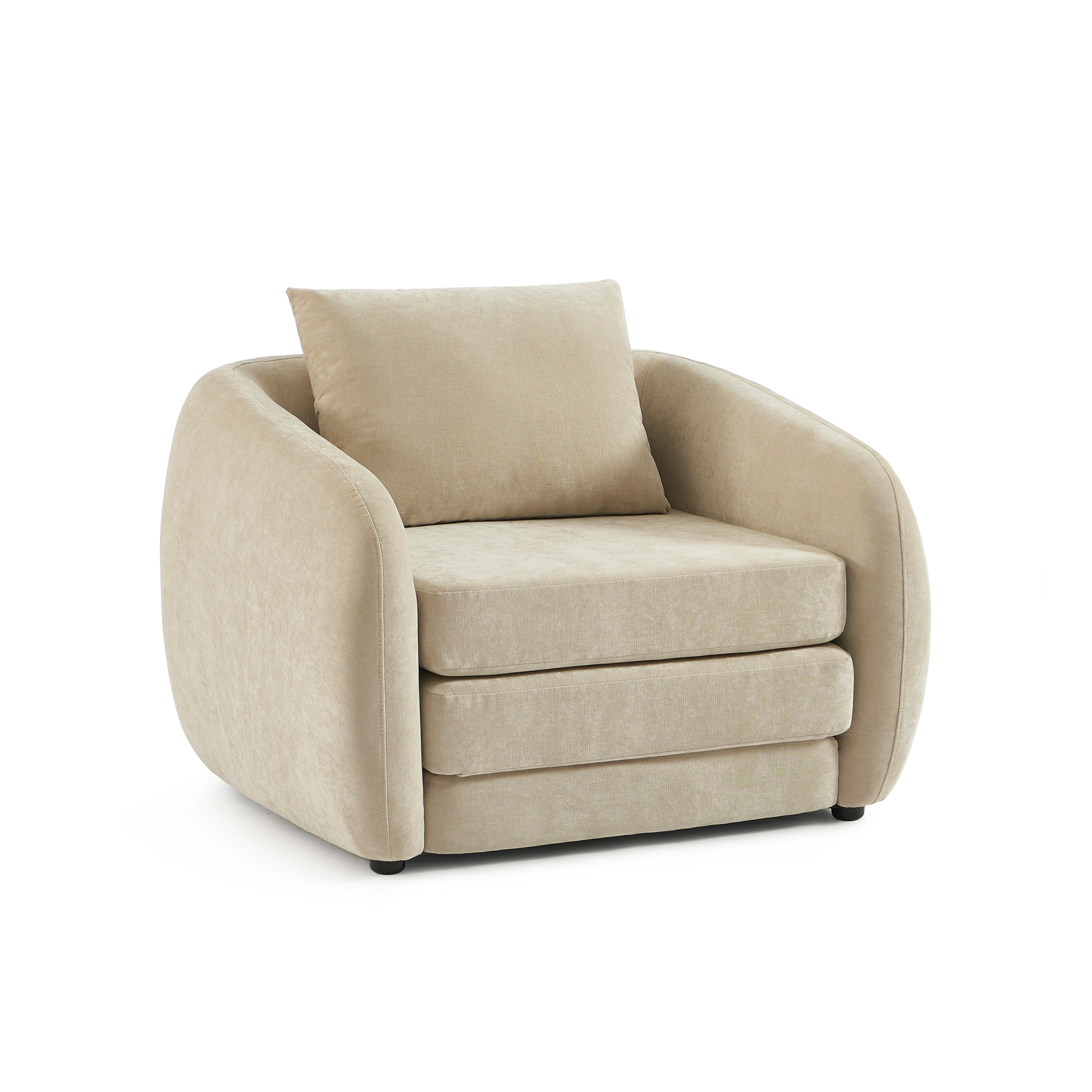 Paz - Fauteuil - Tissu Chenille Beige