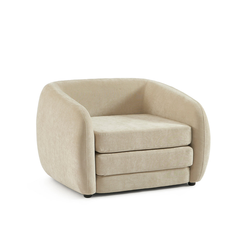 Paz - Fauteuil - Tissu Chenille Beige