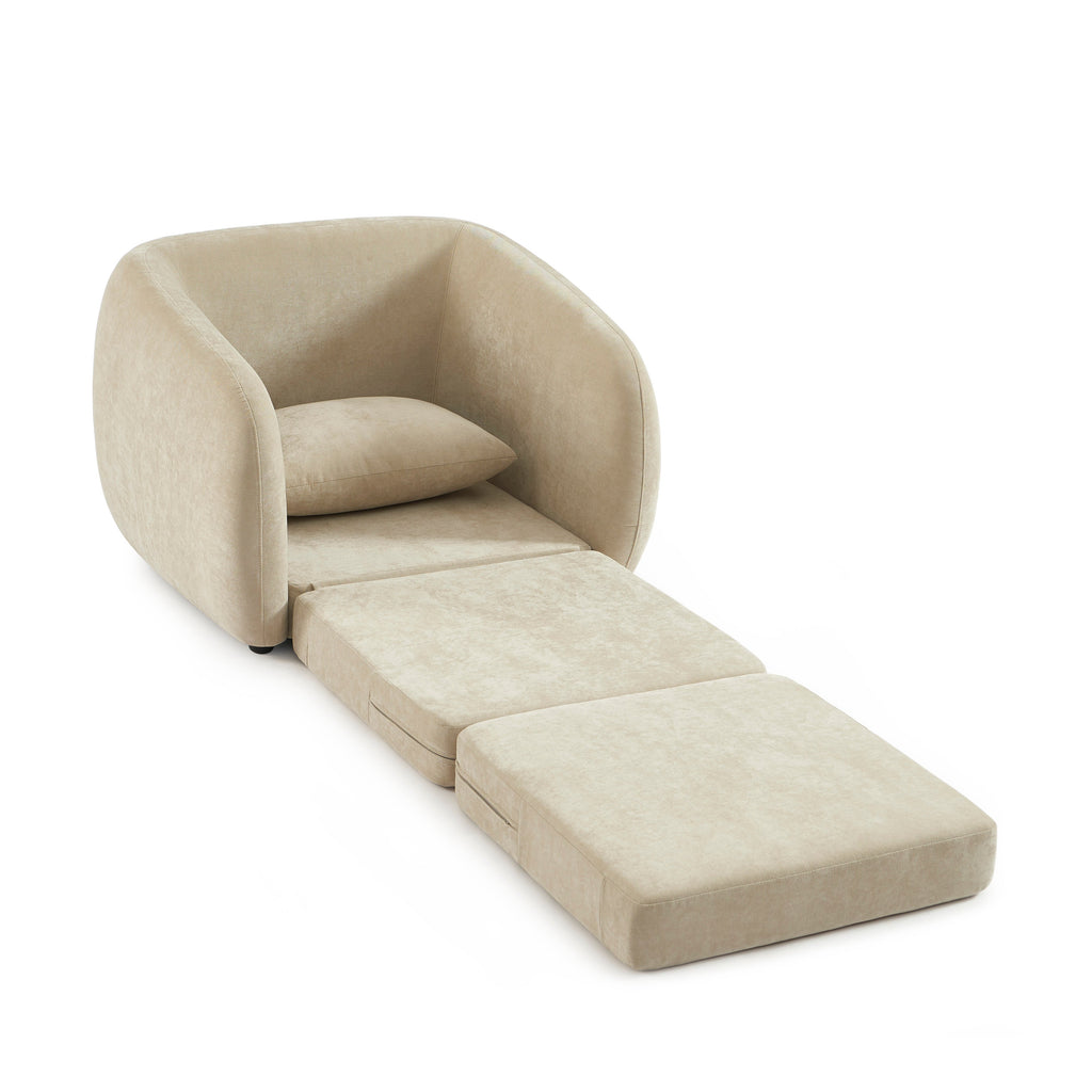 Paz - Fauteuil - Tissu Chenille Beige