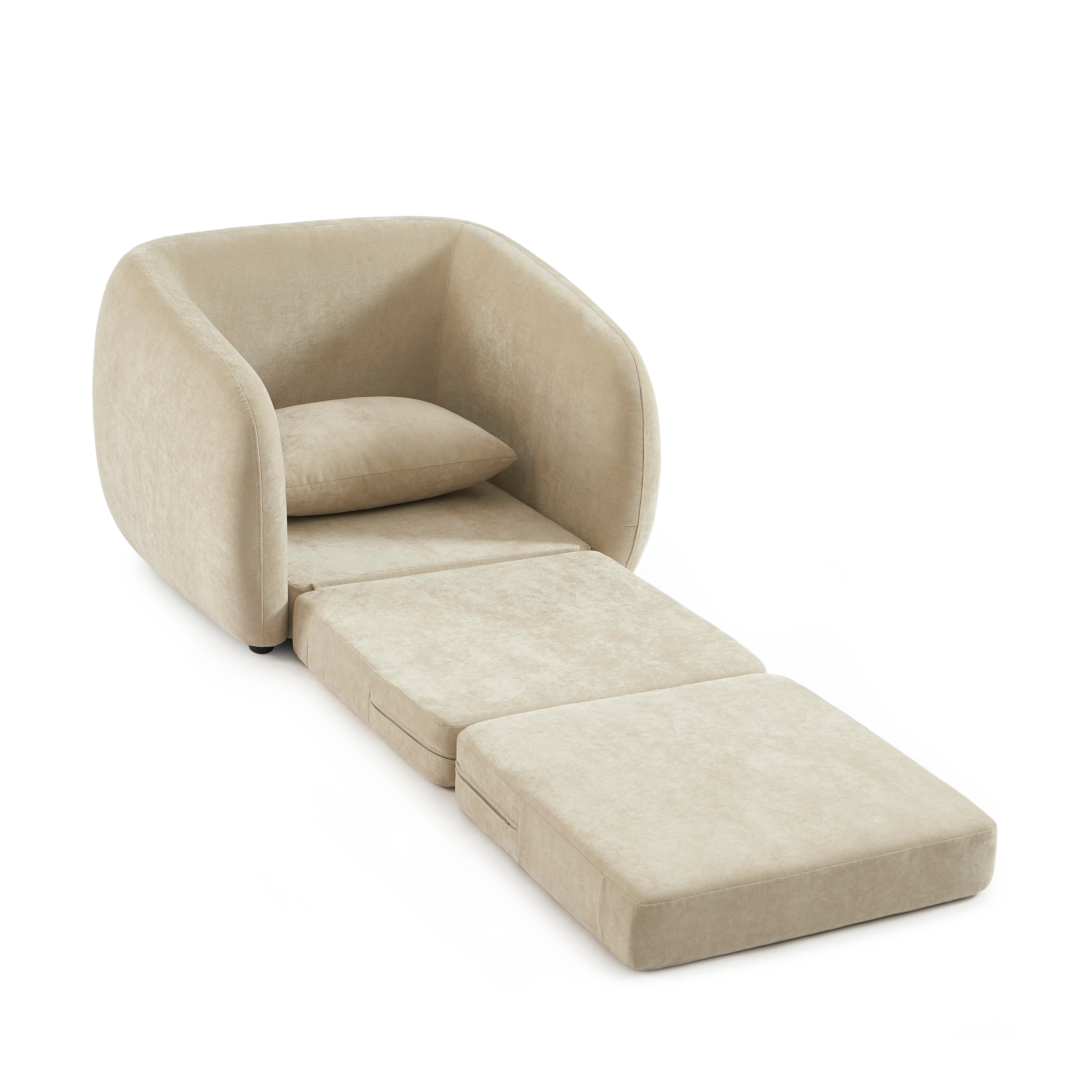 Paz - Fauteuil - Tissu Chenille Beige