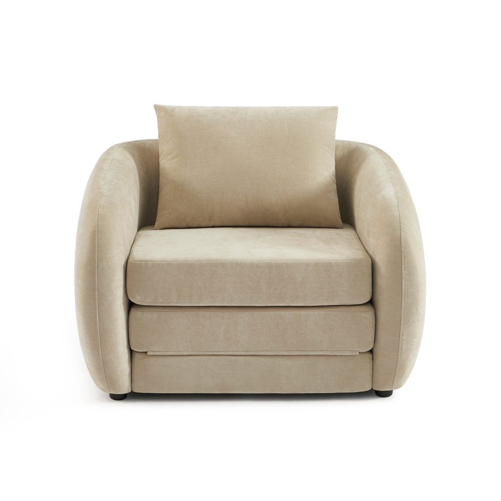 Paz - Fauteuil - Tissu Chenille Beige