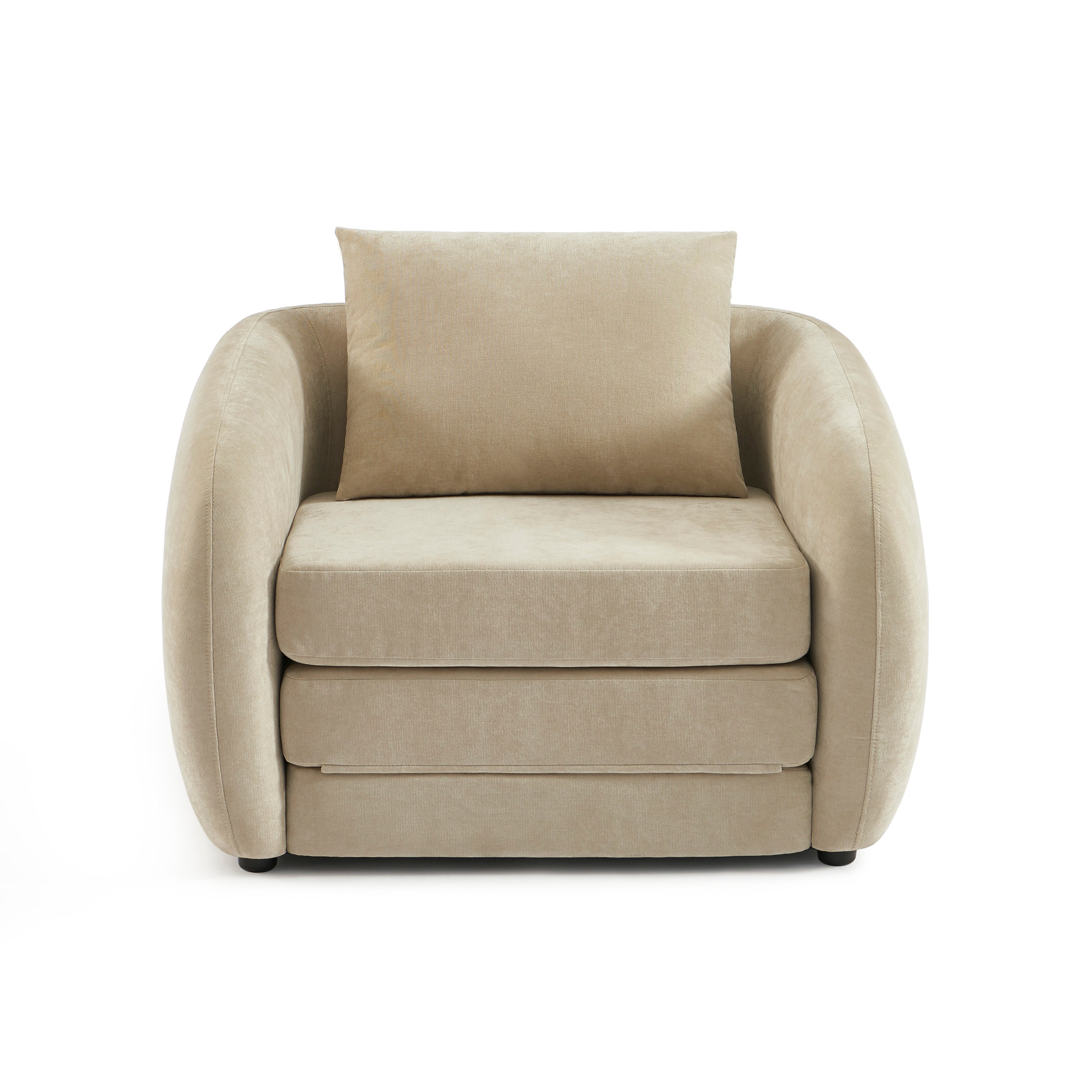 Paz - Fauteuil - Tissu Chenille Beige