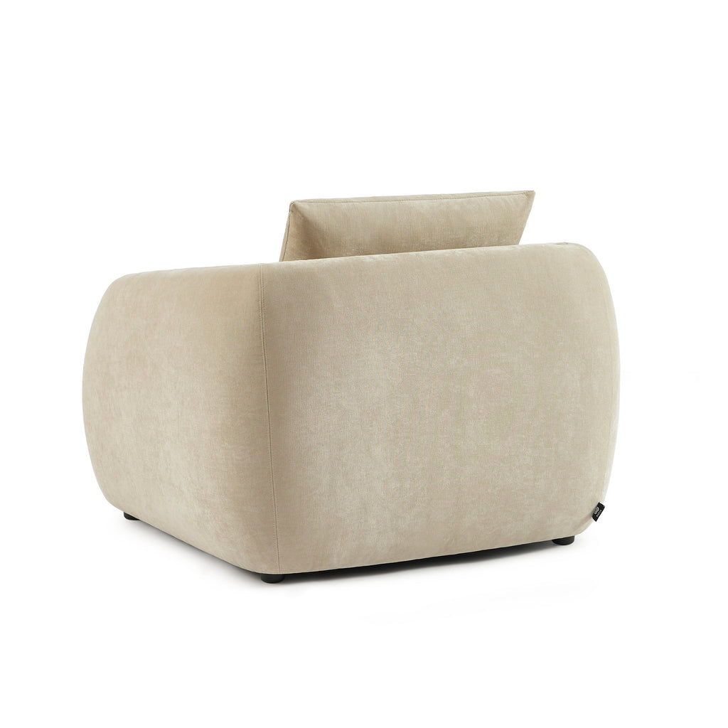 Paz - Fauteuil - Tissu Chenille Beige