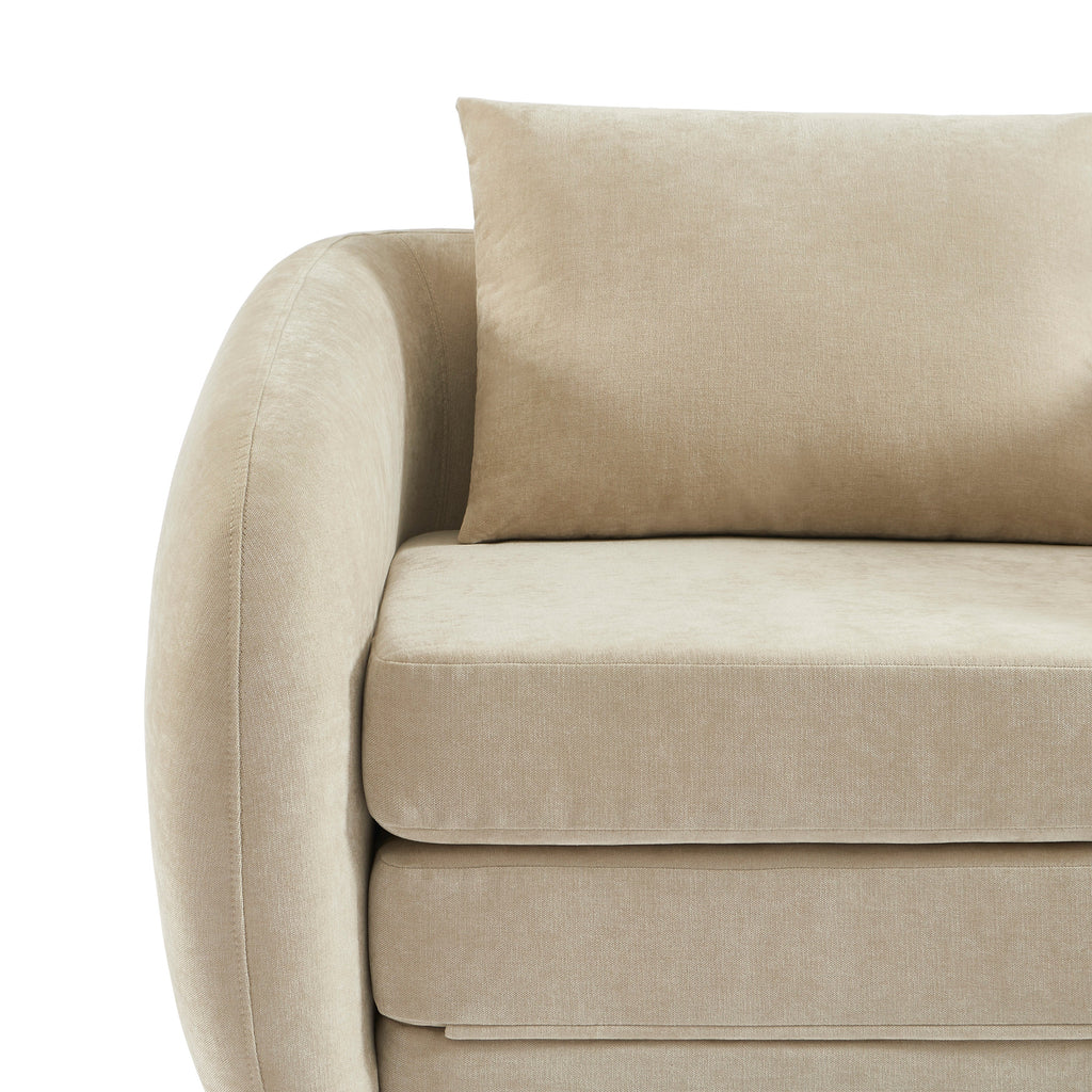 Paz - Fauteuil - Tissu Chenille Beige