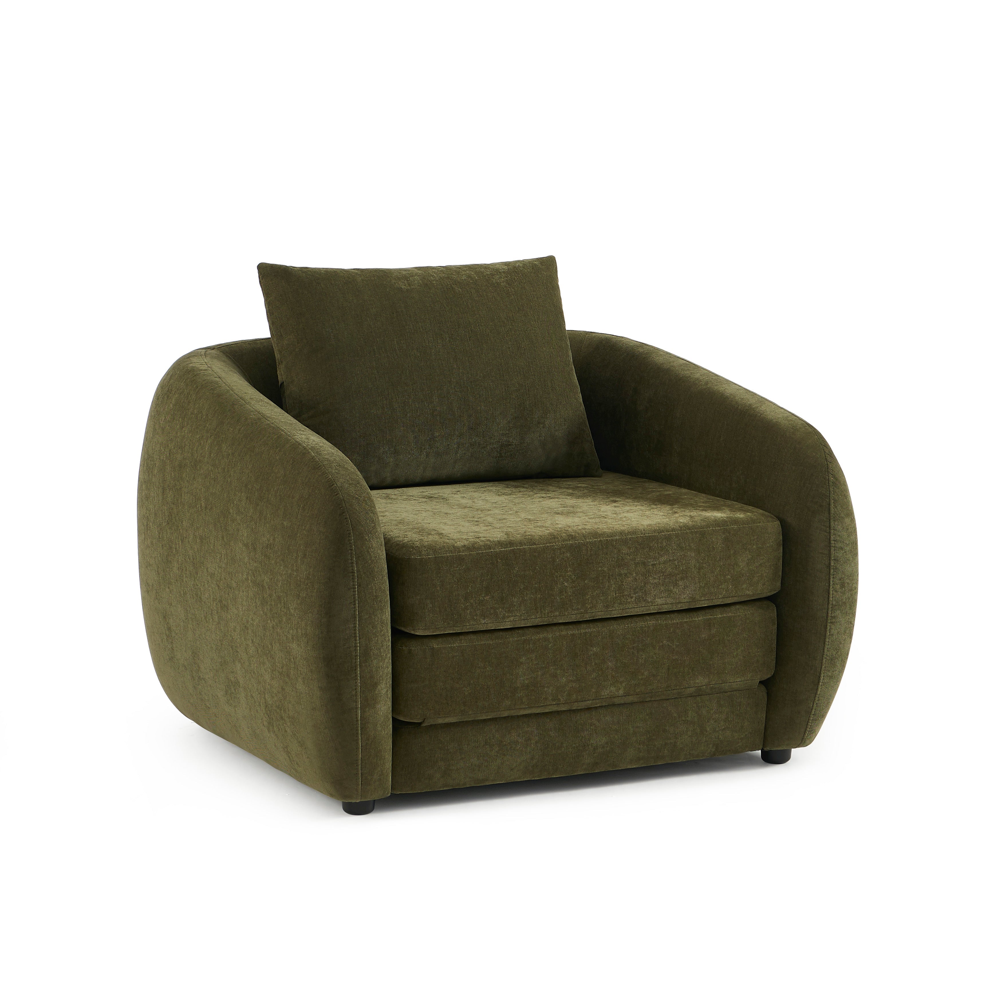 Paz - Fauteuil - Tissu Chenille Vert