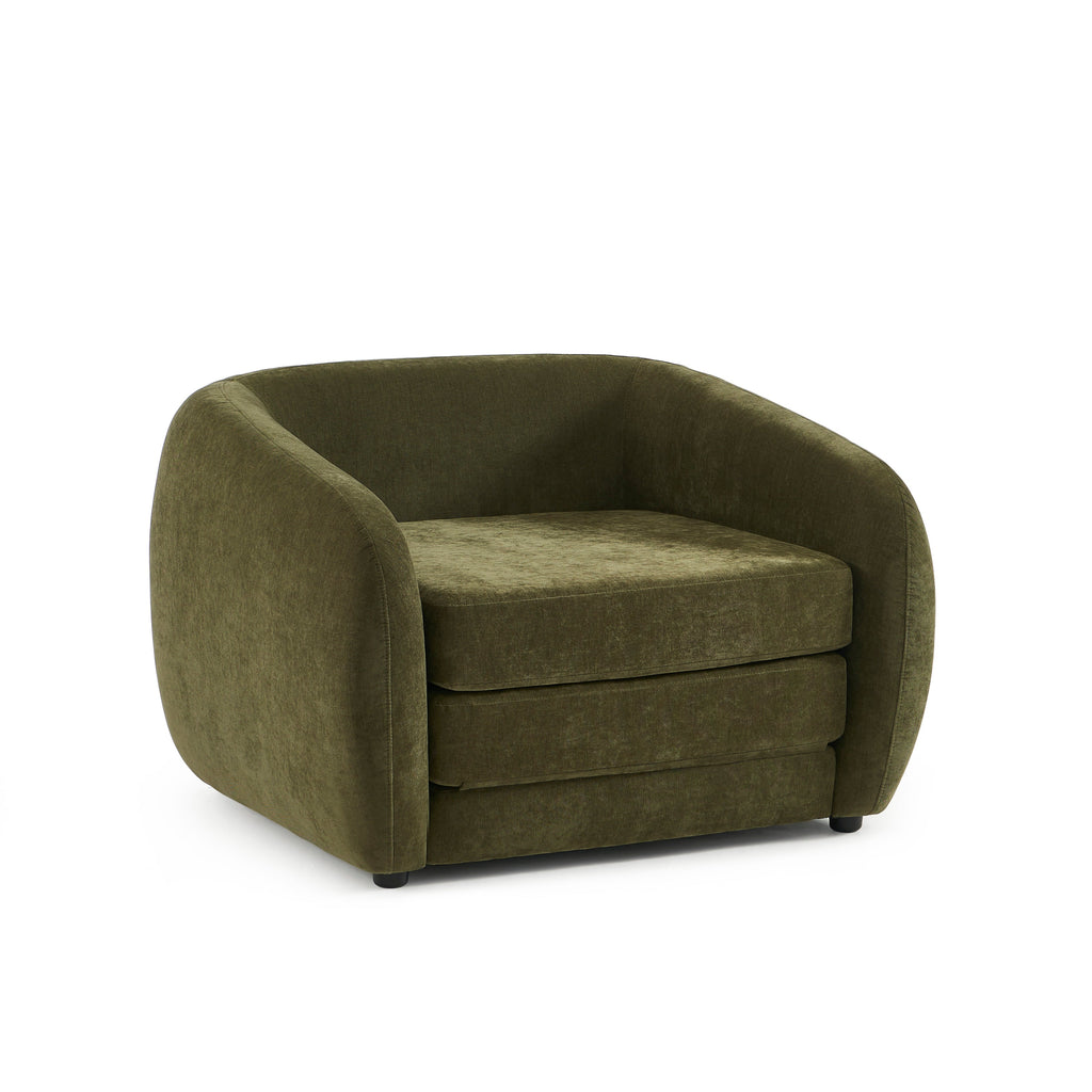 Paz - Fauteuil - Tissu Chenille Vert